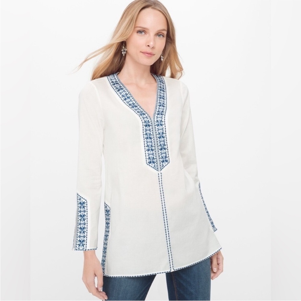 WHBM Embroidered Voile Tunic
